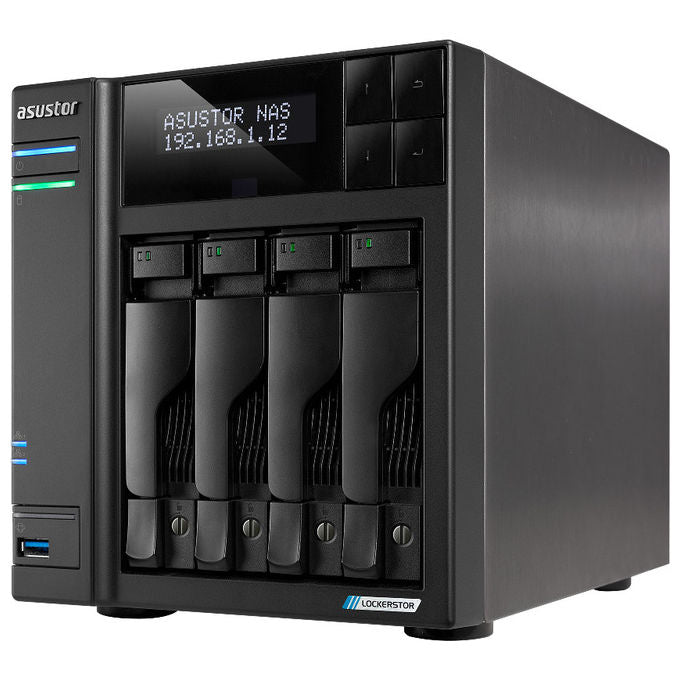 Asustor LOCKERSTOR 4 Gen2 AS6704T NAS 4 bay Intel Celeron 4GB RAM Nero