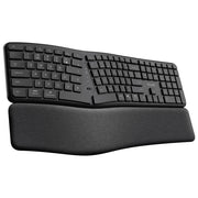 Trust Keyra Tastiera Wireless Ergonomica Nero Layout Italiano Multi-connettore Tasti Silenziosi