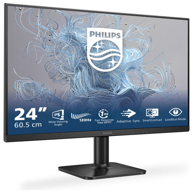 Philips 24E2N1110 Monitor PC 23.8'' IPS Full HD 1920x1080 120Hz 4ms LowBlue Flicker-free HDMI VGA VESA colore Nero
