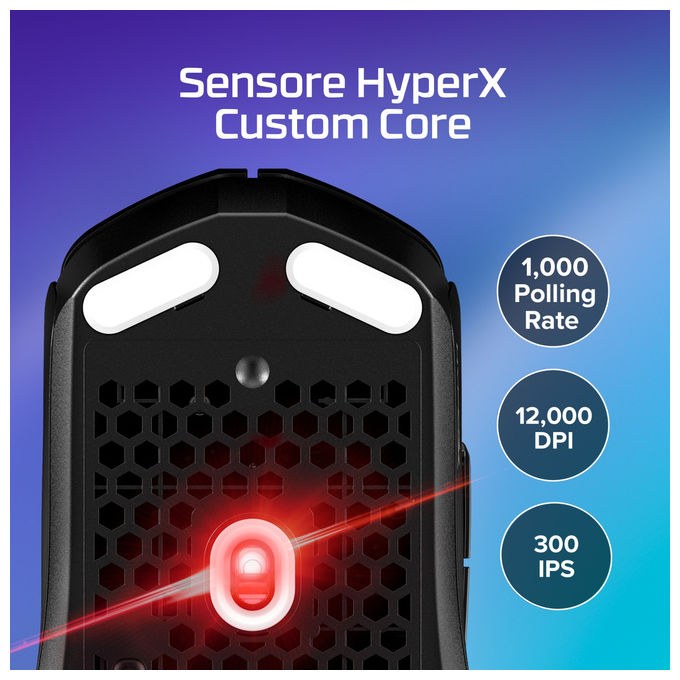 HyperX 8R2E6AA Pulsefire Haste 2 Core Mouse Gaming Wireless Ambidestro 12000 DPI 6 tasti 100h colore Nero