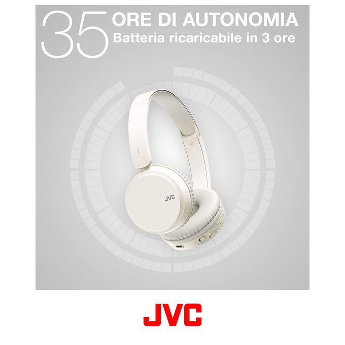 JVC HA-Z37W-W-E Cuffie Bluetooth On Ear Deep Bass Pieghevoli Multipoint 35 Ore Bluetooth 5.2 colore Bianco