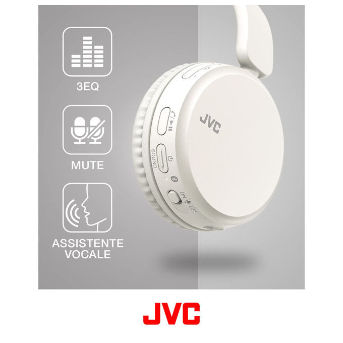 JVC HA-Z37W-W-E Cuffie Bluetooth On Ear Deep Bass Pieghevoli Multipoint 35 Ore Bluetooth 5.2 colore Bianco
