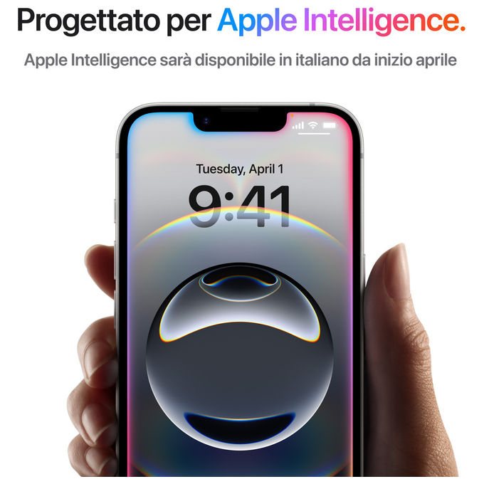 Apple MD1R4QL-A iPhone 16e Smartphone 6.1'' OLED 128GB 5G Chip A18 Fotocamera 48MP IP68 colore Bianco