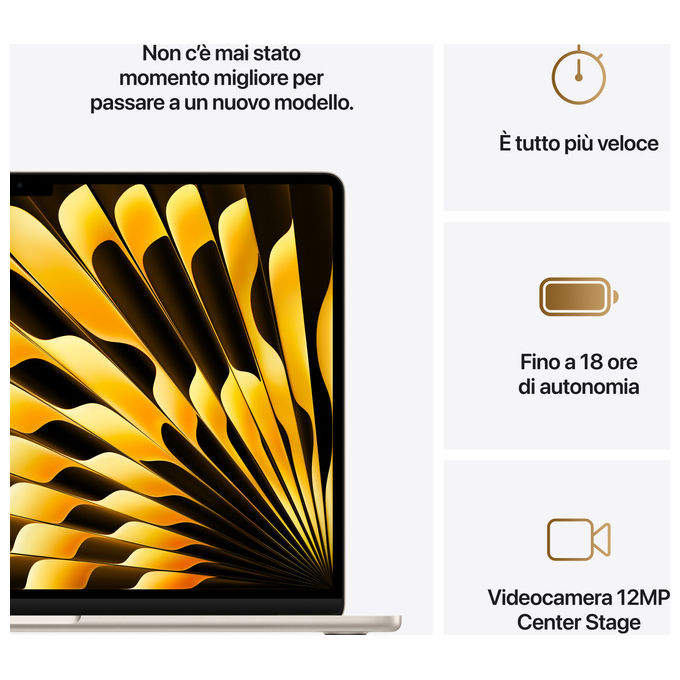Apple MacBook Air 15.3'' M4 16GB RAM 512GB SSD Galassia - Computer Portatile