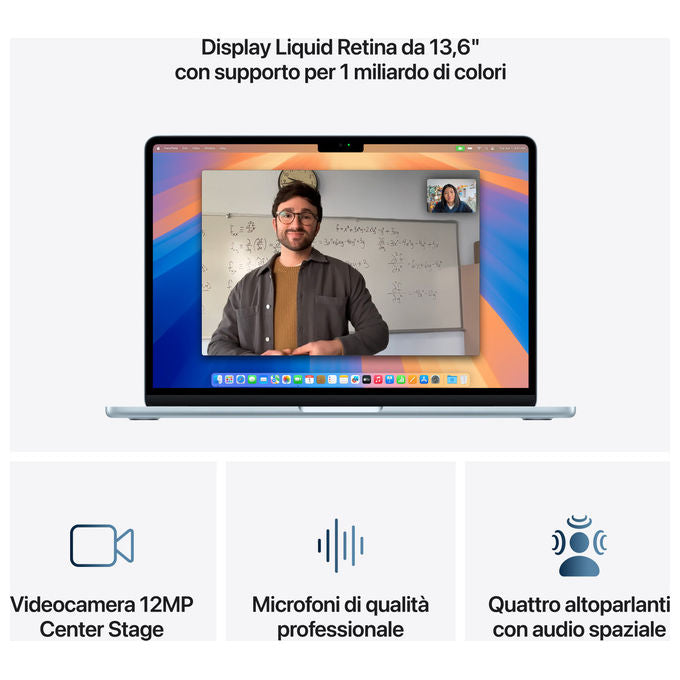 Apple MC6V4T-A MacBook Air M4 13 pollici 24GB RAM 512GB SSD Celeste