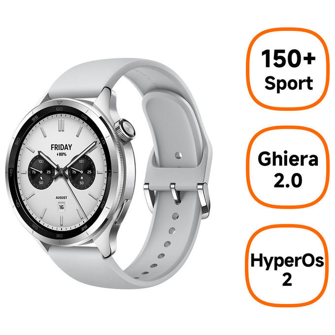 Xiaomi BHR9197GL Watch S4 Smartwatch AMOLED 1.43'' GPS Cardiofrequenzimetro Bluetooth 5.3 5 ATM 15 giorni autonomia colore Argento