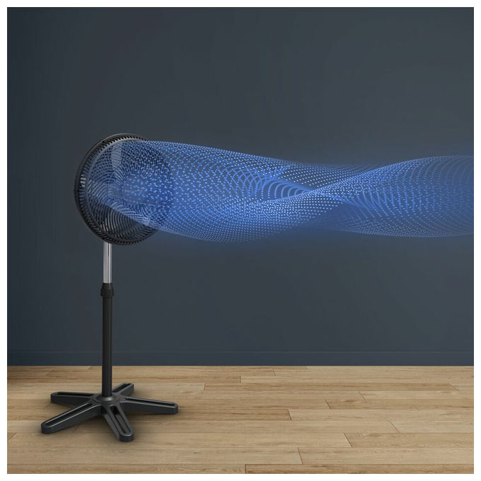 Rowenta VU3110F0 Turbo Essential Ventilatore a Piantana 40 cm 3 Velocita' Altezza Regolabile colore Nero