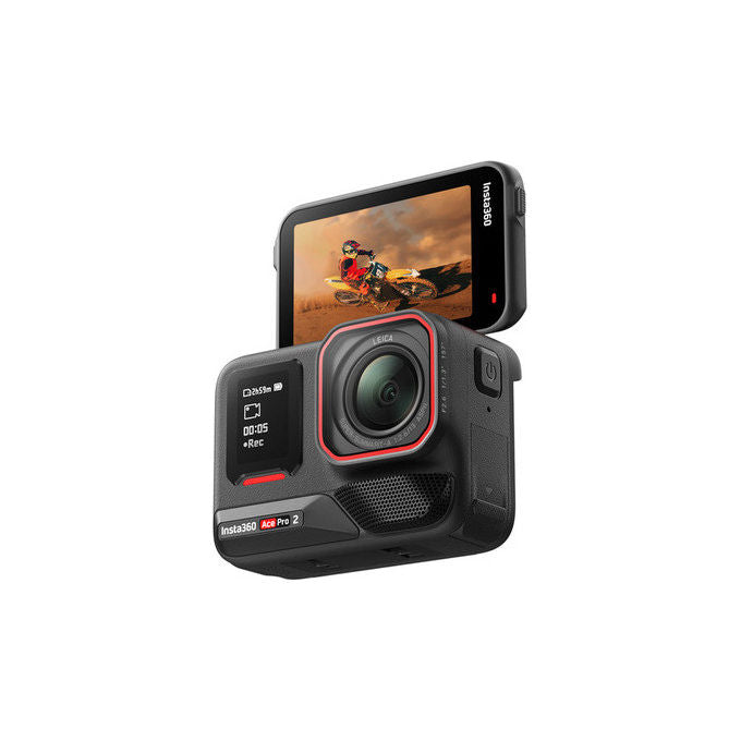 Insta360 CINSBBGA 2 Ace Pro 2 Action Cam 8K Ultra HD 50 MP sensore 1-1.3'' f-2.6 Leica impermeabile 12 m schermo touch 2.5'' colore Nero