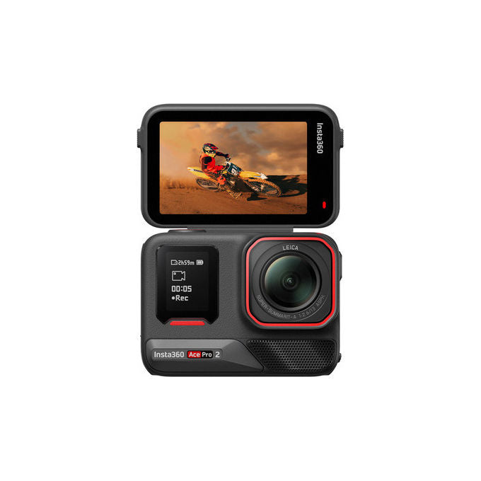 Insta360 CINSBBGA 2 Ace Pro 2 Action Cam 8K Ultra HD 50 MP sensore 1-1.3'' f-2.6 Leica impermeabile 12 m schermo touch 2.5'' colore Nero