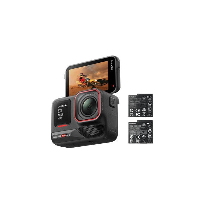 Insta360 CINSBBGA 2 Ace Pro 2 Action Cam 8K Ultra HD 50 MP sensore 1-1.3'' f-2.6 Leica impermeabile 12 m schermo touch 2.5'' colore Nero