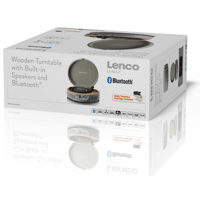 Lenco LS-66GY Giradischi Bluetooth con Altoparlanti Integrati Grigio 33-45 Giri