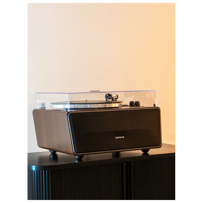Lenco LS-470WA Giradischi a Cinghia 2 Velocita' 4 Altoparlanti 70W Bluetooth 5.0 Testina Audio Technica colore Nero