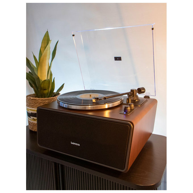 Lenco LS-470WA Giradischi a Cinghia 2 Velocita' 4 Altoparlanti 70W Bluetooth 5.0 Testina Audio Technica colore Nero