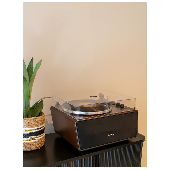 Lenco LS-470WA Giradischi a Cinghia 2 Velocita' 4 Altoparlanti 70W Bluetooth 5.0 Testina Audio Technica colore Nero