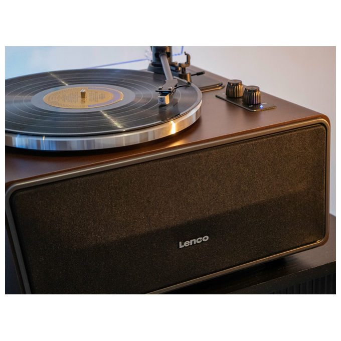 Lenco LS-470WA Giradischi a Cinghia 2 Velocita' 4 Altoparlanti 70W Bluetooth 5.0 Testina Audio Technica colore Nero