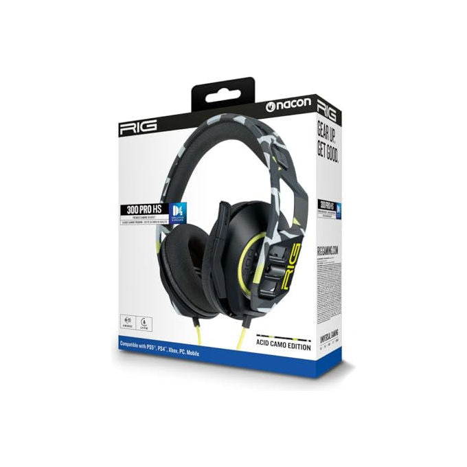 Nacon Cuffie Gaming 300 PRO HS Nero con Microfono Integrato e Cavo