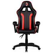 Qubick SGPN0002 Sedia Gaming AC Milan Devils Ergonomica 150 Kg Reclinabile Braccioli Imbottiti colore Nero Rosso