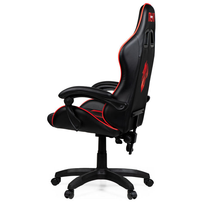 Qubick SGPN0002 Sedia Gaming AC Milan Devils Ergonomica 150 Kg Reclinabile Braccioli Imbottiti colore Nero Rosso