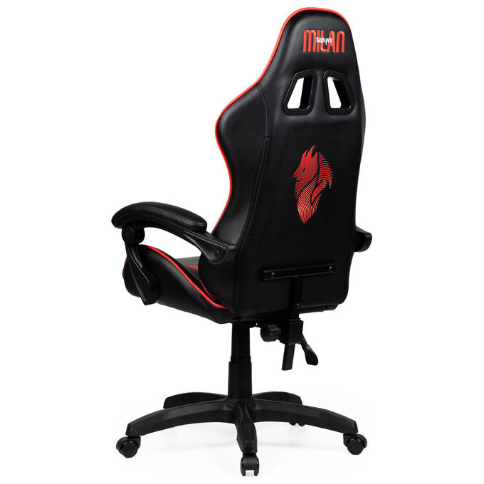 Qubick SGPN0002 Sedia Gaming AC Milan Devils Ergonomica 150 Kg Reclinabile Braccioli Imbottiti colore Nero Rosso