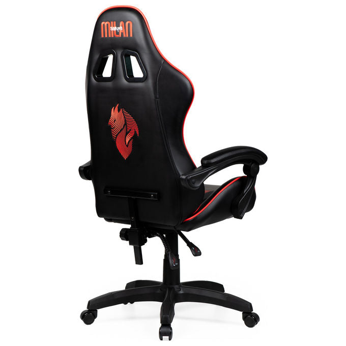 Qubick SGPN0002 Sedia Gaming AC Milan Devils Ergonomica 150 Kg Reclinabile Braccioli Imbottiti colore Nero Rosso
