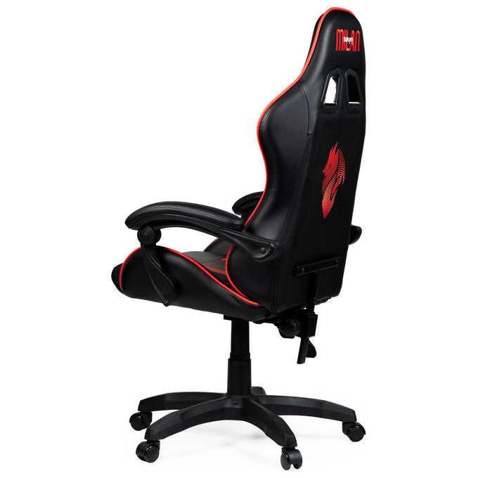 Qubick SGPN0002 Sedia Gaming AC Milan Devils Ergonomica 150 Kg Reclinabile Braccioli Imbottiti colore Nero Rosso