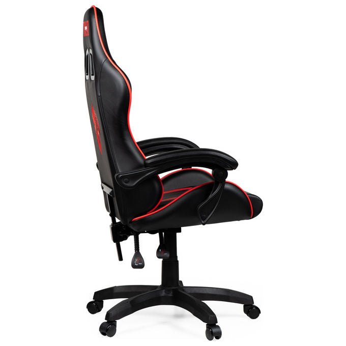 Qubick SGPN0002 Sedia Gaming AC Milan Devils Ergonomica 150 Kg Reclinabile Braccioli Imbottiti colore Nero Rosso