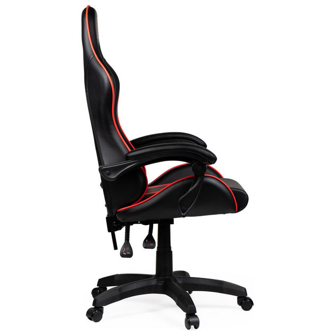Qubick SGPN0002 Sedia Gaming AC Milan Devils Ergonomica 150 Kg Reclinabile Braccioli Imbottiti colore Nero Rosso