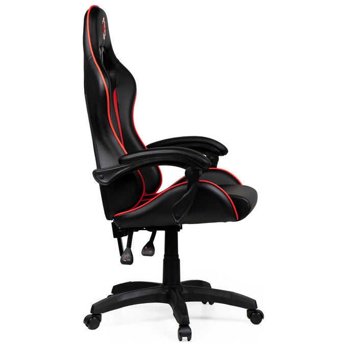 Qubick SGPN0002 Sedia Gaming AC Milan Devils Ergonomica 150 Kg Reclinabile Braccioli Imbottiti colore Nero Rosso