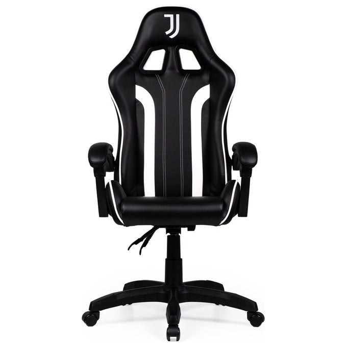 Qubick SGPN0003 Juventus Fino Alla Fine Sedia Gaming Ecopelle Imbottita 150 Kg Reclinabile colore Nero Bianco