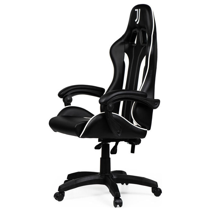 Qubick SGPN0003 Juventus Fino Alla Fine Sedia Gaming Ecopelle Imbottita 150 Kg Reclinabile colore Nero Bianco