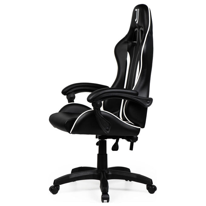 Qubick SGPN0003 Juventus Fino Alla Fine Sedia Gaming Ecopelle Imbottita 150 Kg Reclinabile colore Nero Bianco