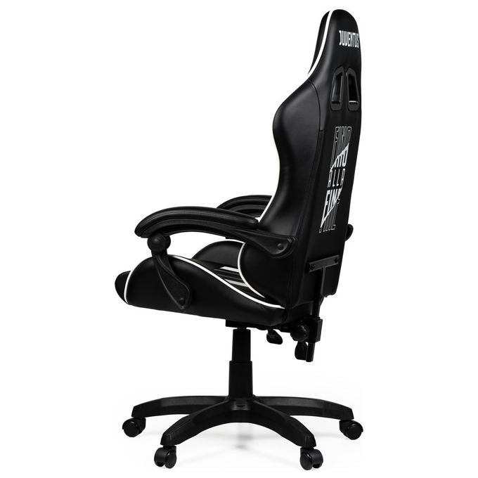 Qubick SGPN0003 Juventus Fino Alla Fine Sedia Gaming Ecopelle Imbottita 150 Kg Reclinabile colore Nero Bianco