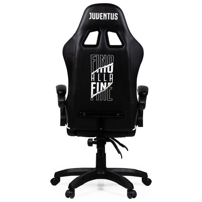 Qubick SGPN0003 Juventus Fino Alla Fine Sedia Gaming Ecopelle Imbottita 150 Kg Reclinabile colore Nero Bianco