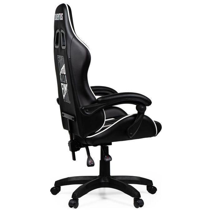 Qubick SGPN0003 Juventus Fino Alla Fine Sedia Gaming Ecopelle Imbottita 150 Kg Reclinabile colore Nero Bianco