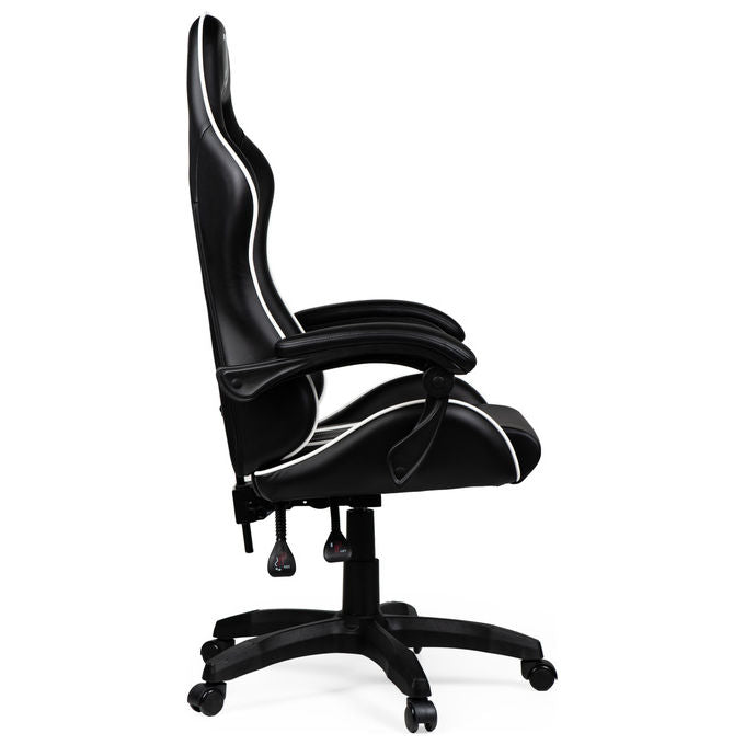 Qubick SGPN0003 Juventus Fino Alla Fine Sedia Gaming Ecopelle Imbottita 150 Kg Reclinabile colore Nero Bianco
