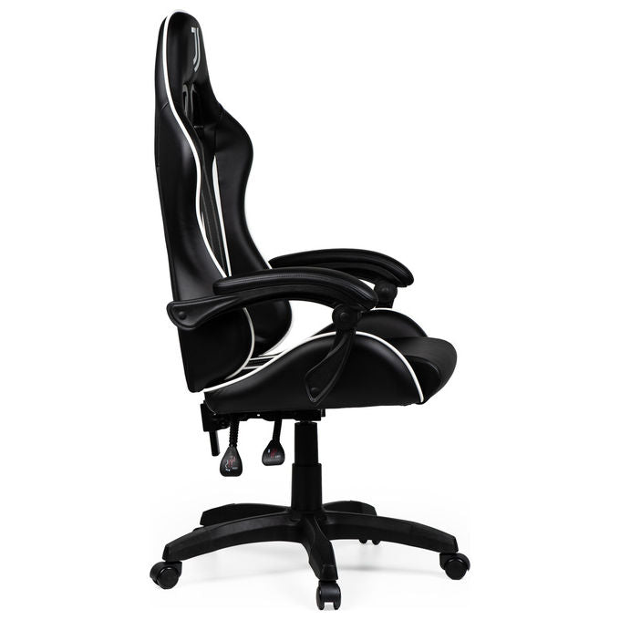 Qubick SGPN0003 Juventus Fino Alla Fine Sedia Gaming Ecopelle Imbottita 150 Kg Reclinabile colore Nero Bianco