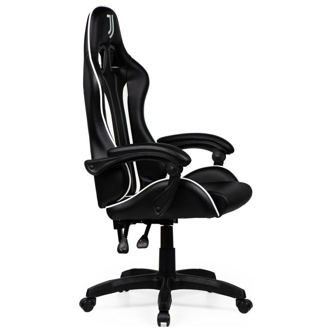 Qubick SGPN0003 Juventus Fino Alla Fine Sedia Gaming Ecopelle Imbottita 150 Kg Reclinabile colore Nero Bianco