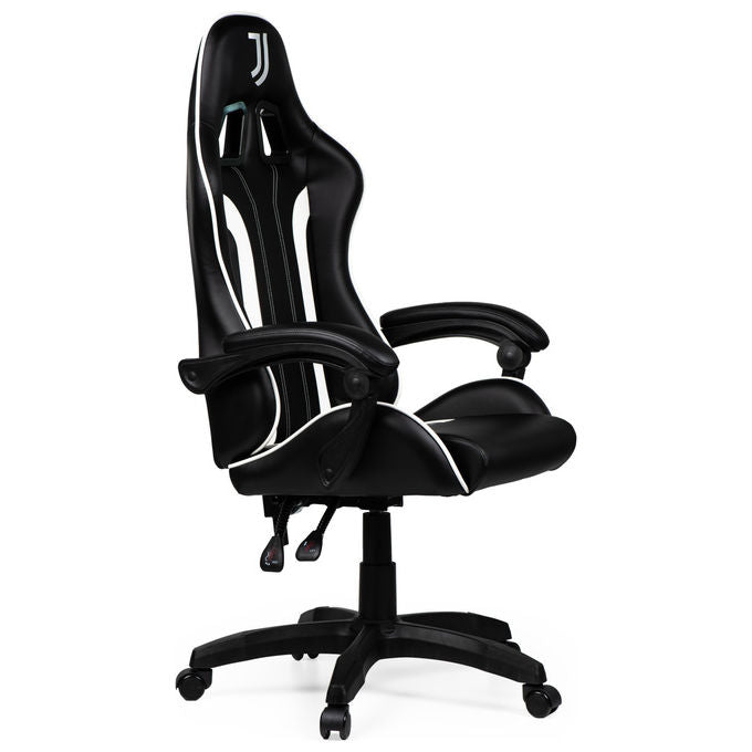 Qubick SGPN0003 Juventus Fino Alla Fine Sedia Gaming Ecopelle Imbottita 150 Kg Reclinabile colore Nero Bianco