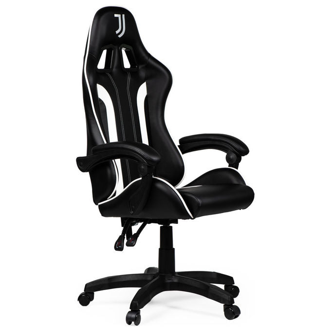 Qubick SGPN0003 Juventus Fino Alla Fine Sedia Gaming Ecopelle Imbottita 150 Kg Reclinabile colore Nero Bianco