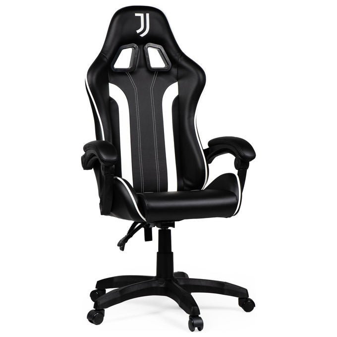 Qubick SGPN0003 Juventus Fino Alla Fine Sedia Gaming Ecopelle Imbottita 150 Kg Reclinabile colore Nero Bianco