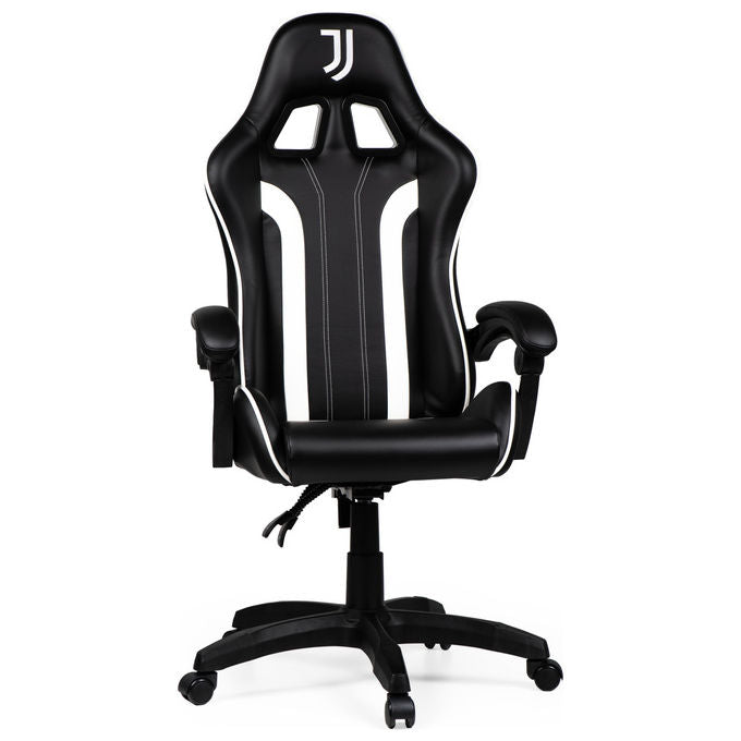 Qubick SGPN0003 Juventus Fino Alla Fine Sedia Gaming Ecopelle Imbottita 150 Kg Reclinabile colore Nero Bianco