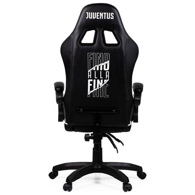 Qubick SGPN0003 Juventus Fino Alla Fine Sedia Gaming Ecopelle Imbottita 150 Kg Reclinabile colore Nero Bianco