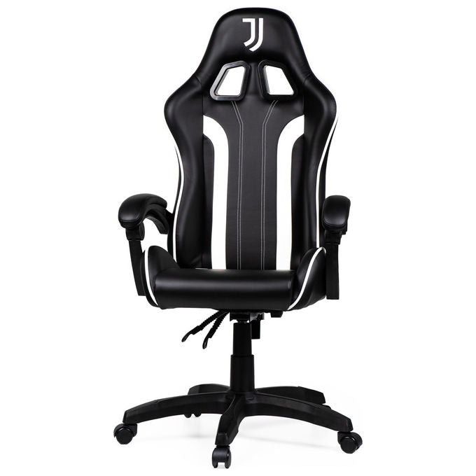 Qubick SGPN0003 Juventus Fino Alla Fine Sedia Gaming Ecopelle Imbottita 150 Kg Reclinabile colore Nero Bianco