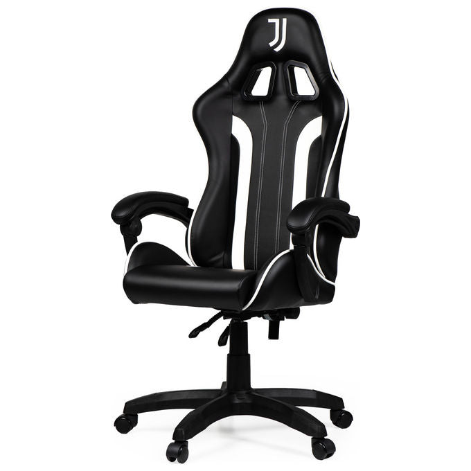 Qubick SGPN0003 Juventus Fino Alla Fine Sedia Gaming Ecopelle Imbottita 150 Kg Reclinabile colore Nero Bianco