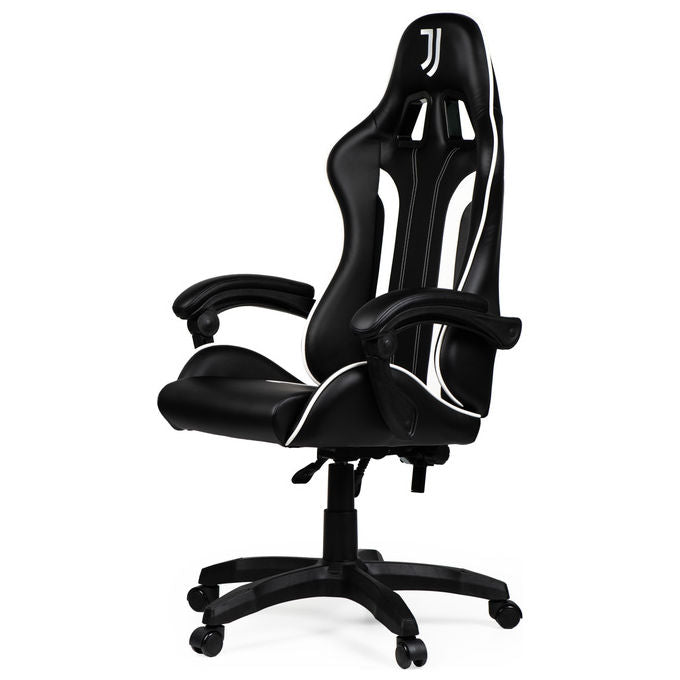 Qubick SGPN0003 Juventus Fino Alla Fine Sedia Gaming Ecopelle Imbottita 150 Kg Reclinabile colore Nero Bianco