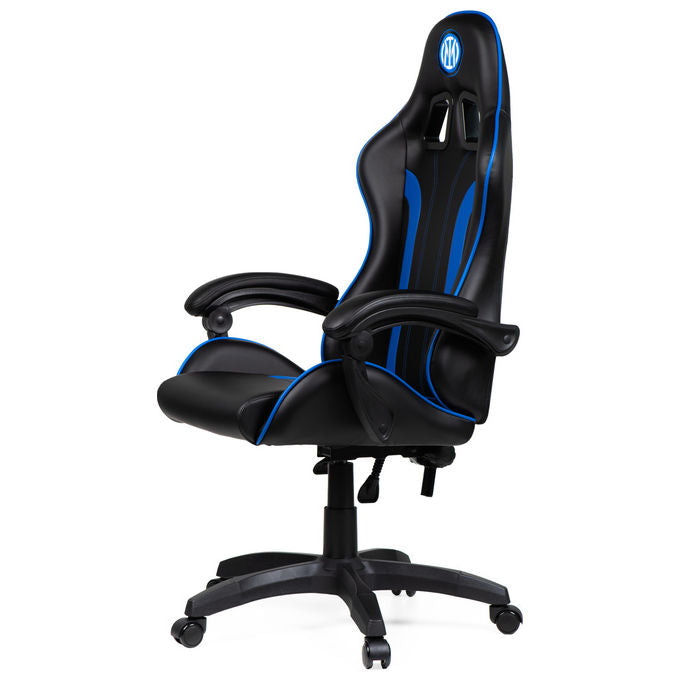 Qubick SGPN0001 Inter Snake Poltrona Gaming Ecopelle Reclinabile 120° Pistone Gas Classe 3 150 Kg colore Nero Blu