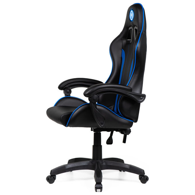 Qubick SGPN0001 Inter Snake Poltrona Gaming Ecopelle Reclinabile 120° Pistone Gas Classe 3 150 Kg colore Nero Blu