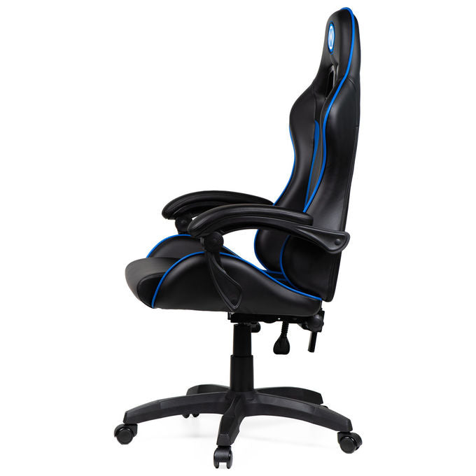 Qubick SGPN0001 Inter Snake Poltrona Gaming Ecopelle Reclinabile 120° Pistone Gas Classe 3 150 Kg colore Nero Blu