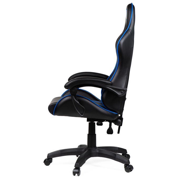 Qubick SGPN0001 Inter Snake Poltrona Gaming Ecopelle Reclinabile 120° Pistone Gas Classe 3 150 Kg colore Nero Blu