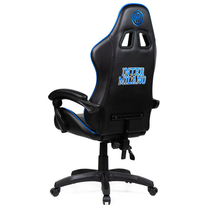 Qubick SGPN0001 Inter Snake Poltrona Gaming Ecopelle Reclinabile 120° Pistone Gas Classe 3 150 Kg colore Nero Blu